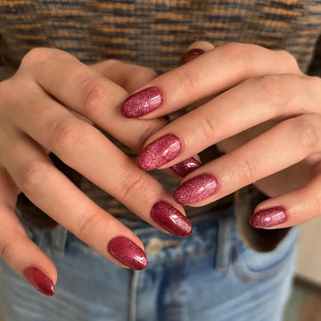 Burgundy Cat Eye Nails