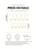 Almond Baby Blue Metallic Swirl Nails - 