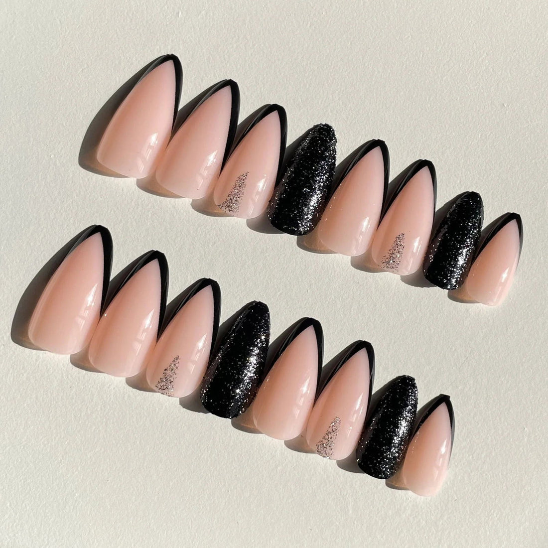 Almond Black Delight Nails - Press on Nails