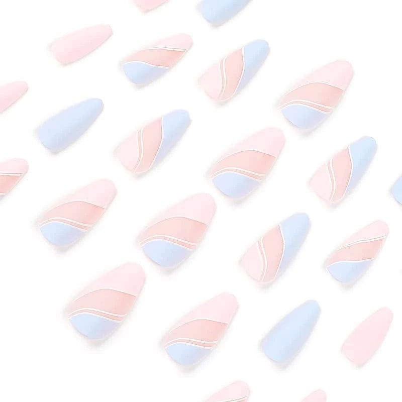Almond Cotton Candy Nails - 