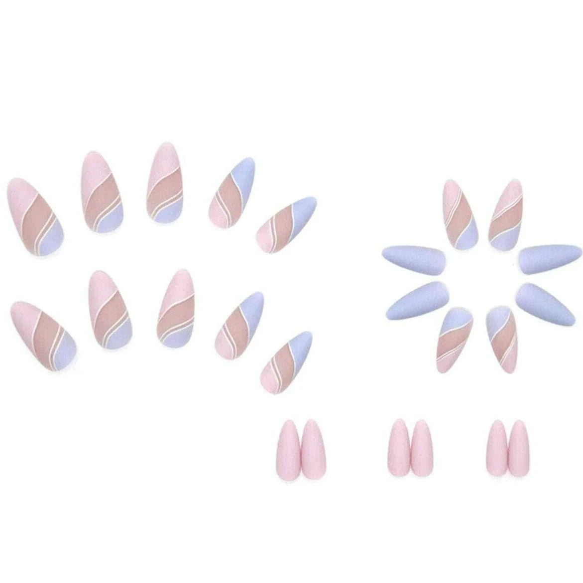 Almond Cotton Candy Nails - 