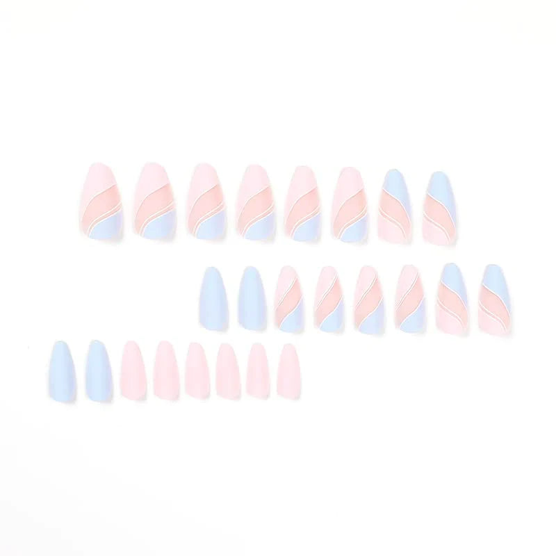 Almond Cotton Candy Nails - 