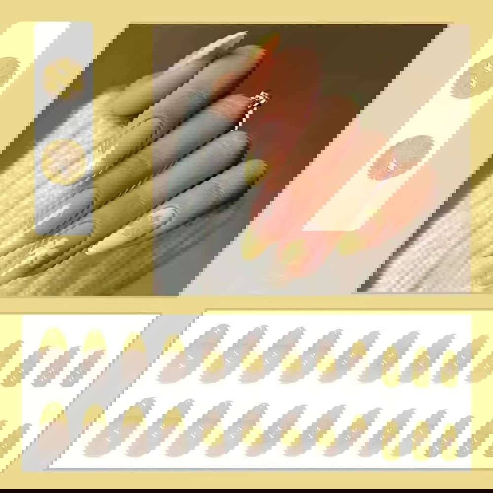 Almond Daisy Nails - Press on Nails