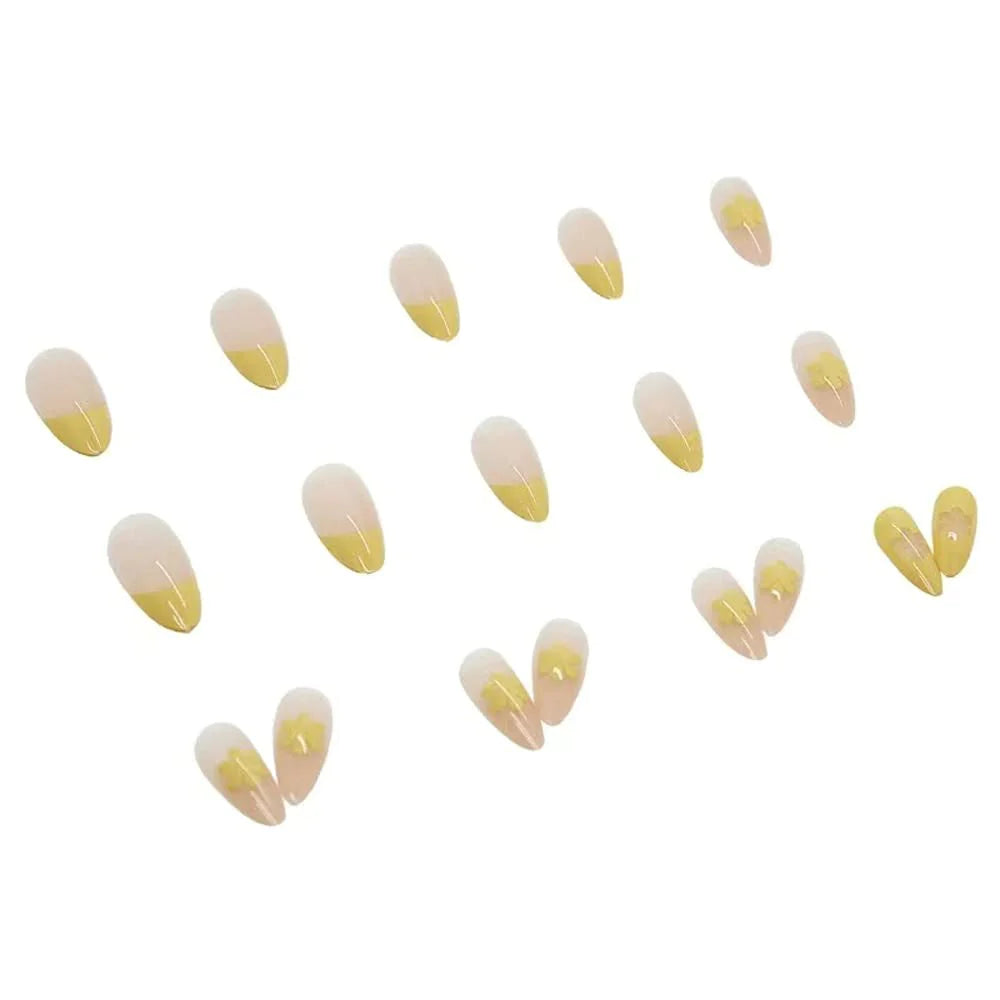 Almond Daisy Nails - 