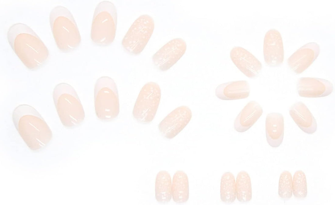 Almond Frosty Nails - Press on Nails