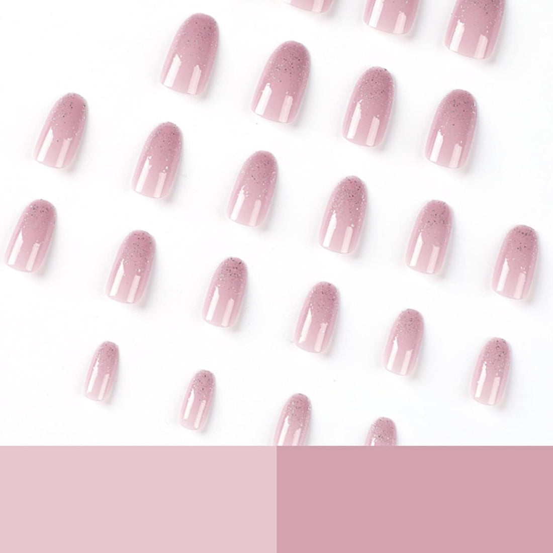 Almond Glossy Pink Nails - Press on Nails