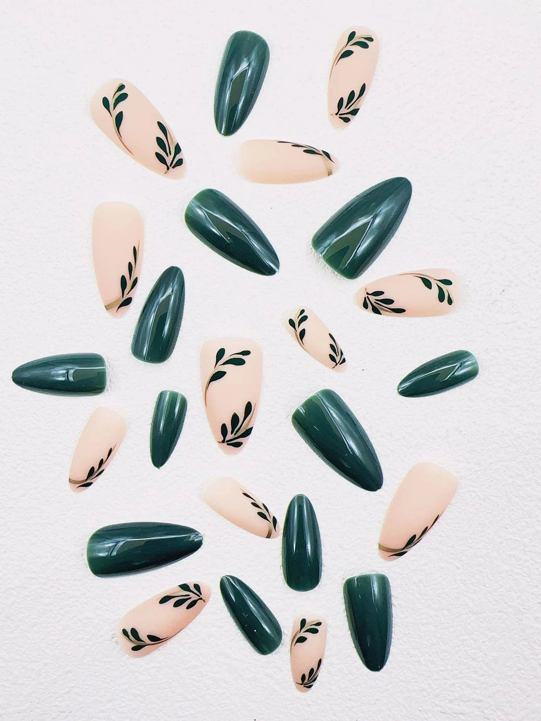 Almond Grassy Green Nails - Press on Nails