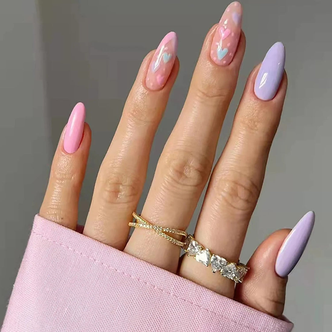 Almond Mauve Nails - Press on Nails