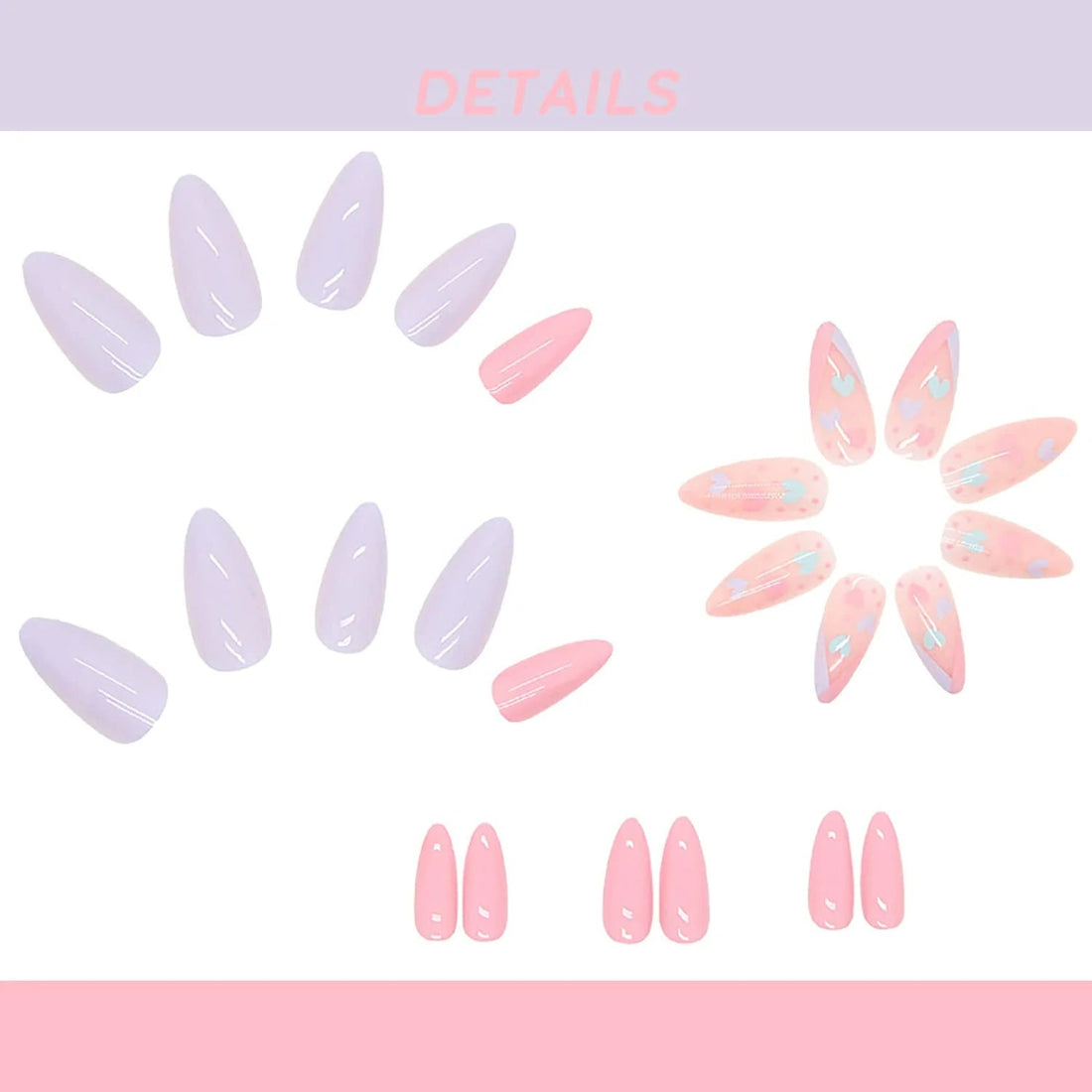 Almond Mauve Nails - Press on Nails