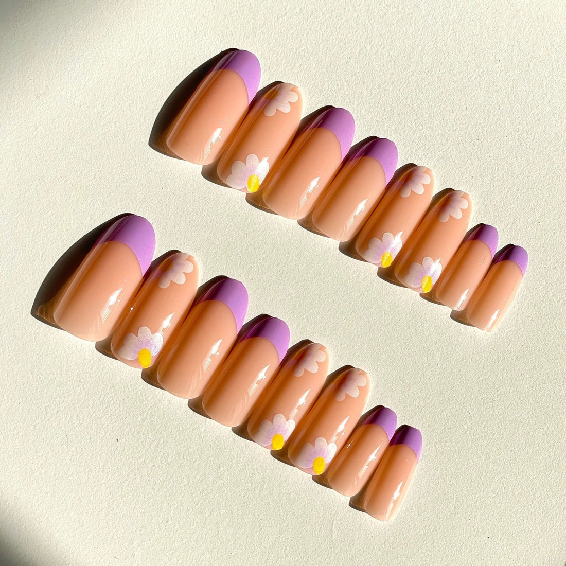 Almond Misty Floral Nails - Press on Nails