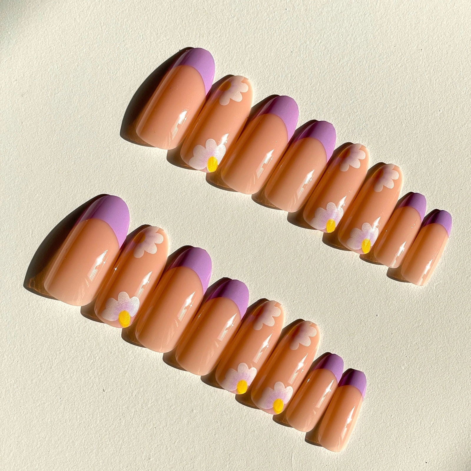Almond Misty Floral Nails - 