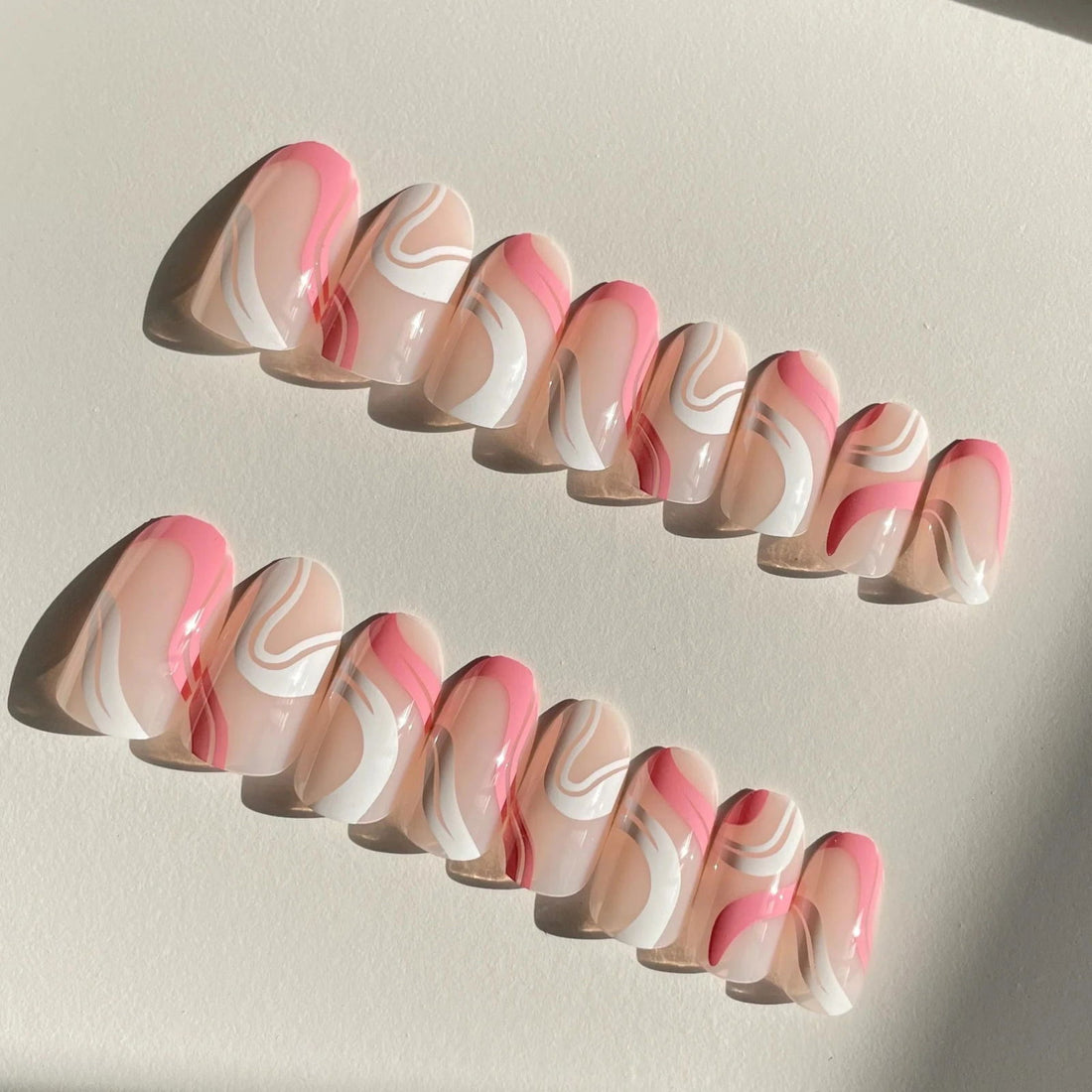 Almond Sweet Pink Nails - Press on Nails
