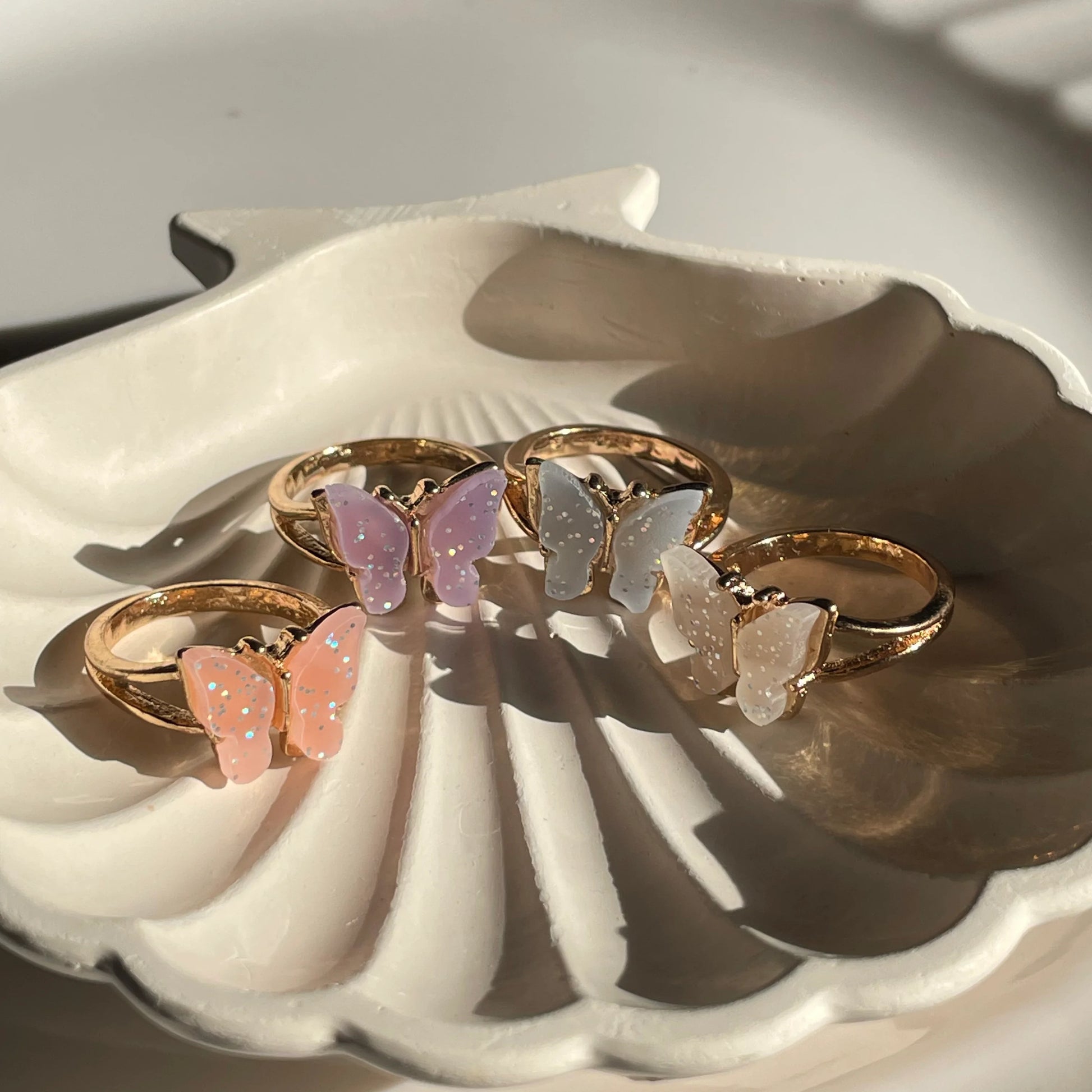 Colorful Butterfly Ring Set  | Size 7 - 