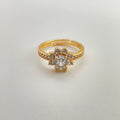 Floral Rhombus Ring | Tarnish-Free (Adjustable) - Rings