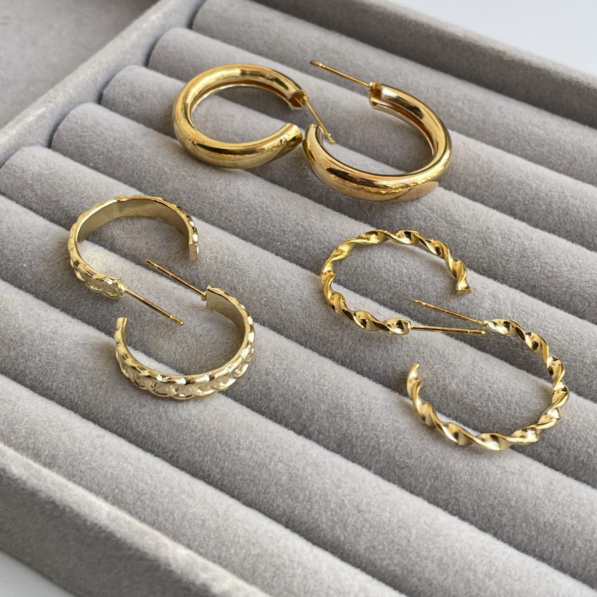 Gold Dust Hoops & Studs Set | 6 Pairs - 