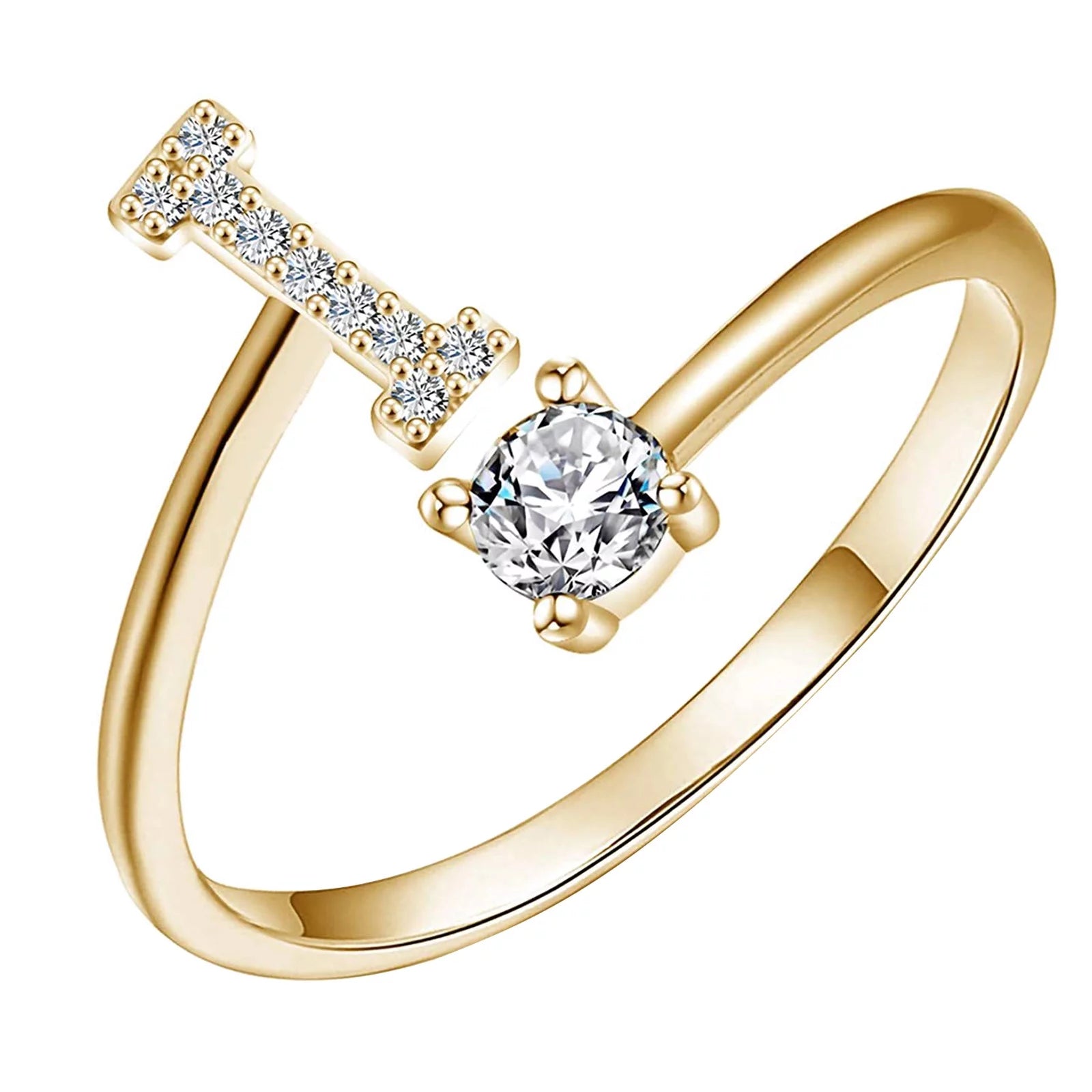 Alphabet Ring - Gold | Tarnish-Free (Adjustable) - 