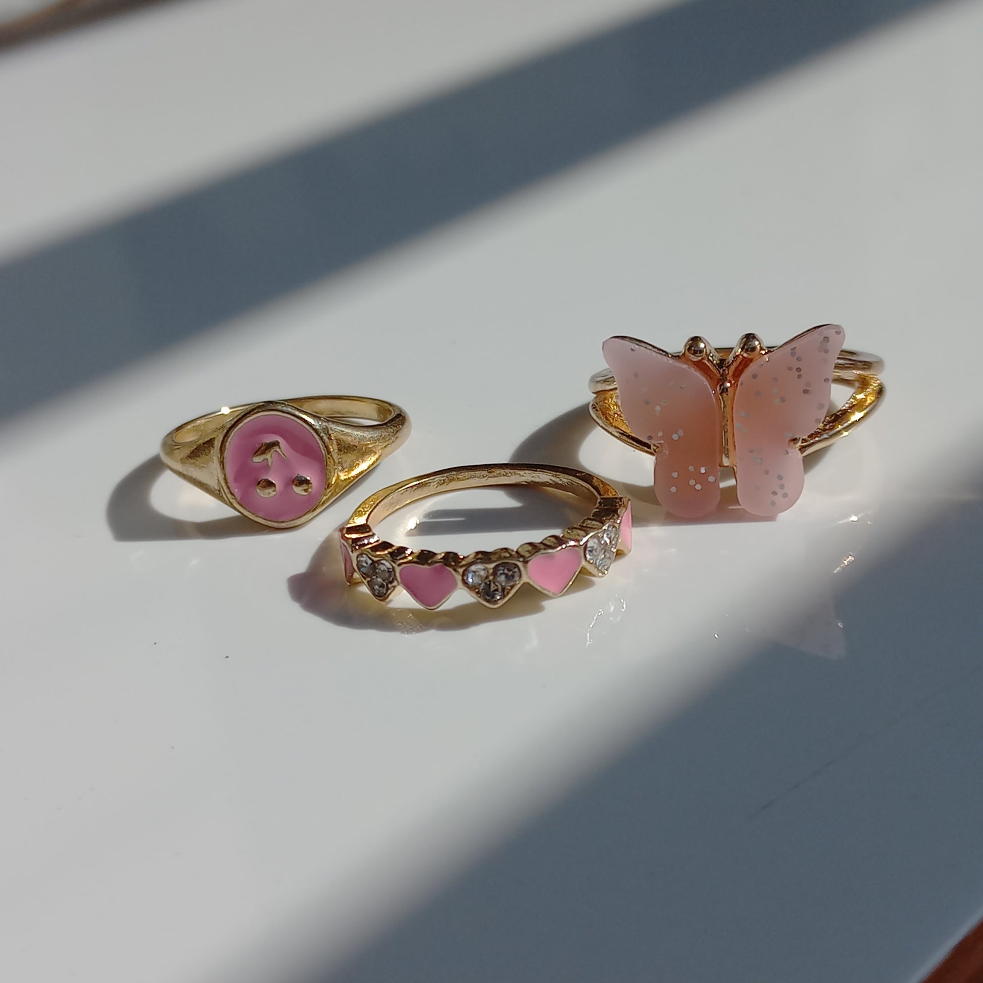 Pink Flutterby Ring Set | Size 7 - 