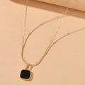 Shein Black & Gold Pendant - 
