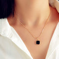 Shein Black & Gold Pendant - Necklaces