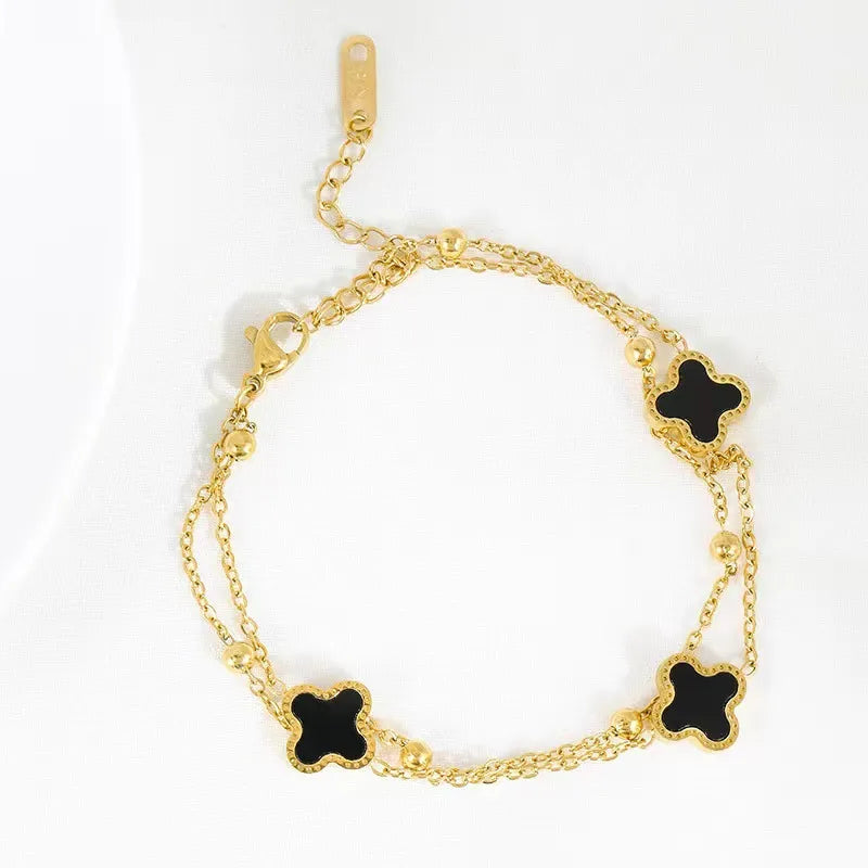 Stainless Steel Clover Bracelet - 