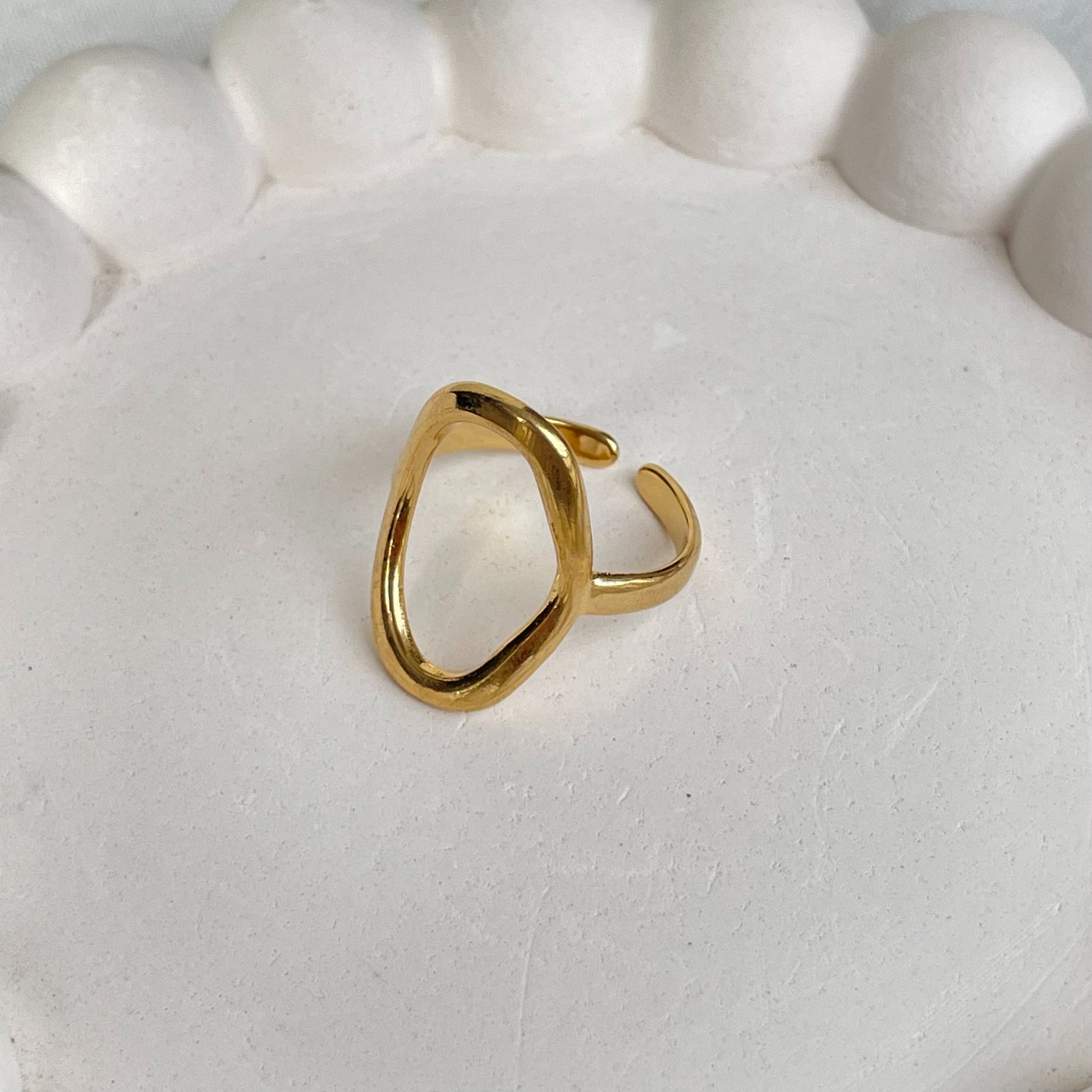 Stainless Steel Hollow Ring (Adjustable) - 