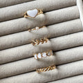 White Hearts Ring Set | Size 7 - Rings
