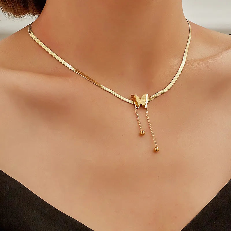 Stainless Steel Butterfly Necklace