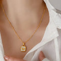 Stainless Steel Engraved Butterfly Necklace