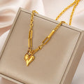 Stainless Steel Chunky Heart Necklace