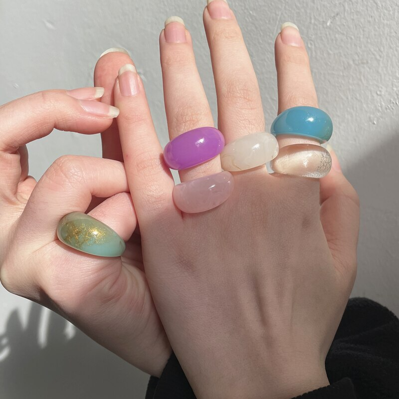 Resin Acrylic Rings | Size 7 - Rings