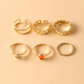 Retro Agate Chain Ring Set | Size 6 - 