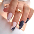 Almond Twilight Twinkle Nails - 