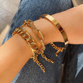 Punk Style Chunky Bracelet Set - 