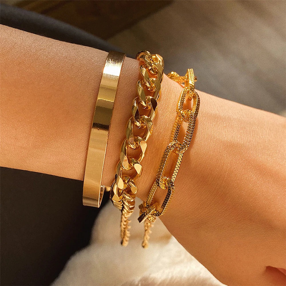 Punk Style Chunky Bracelet Set - Bracelets