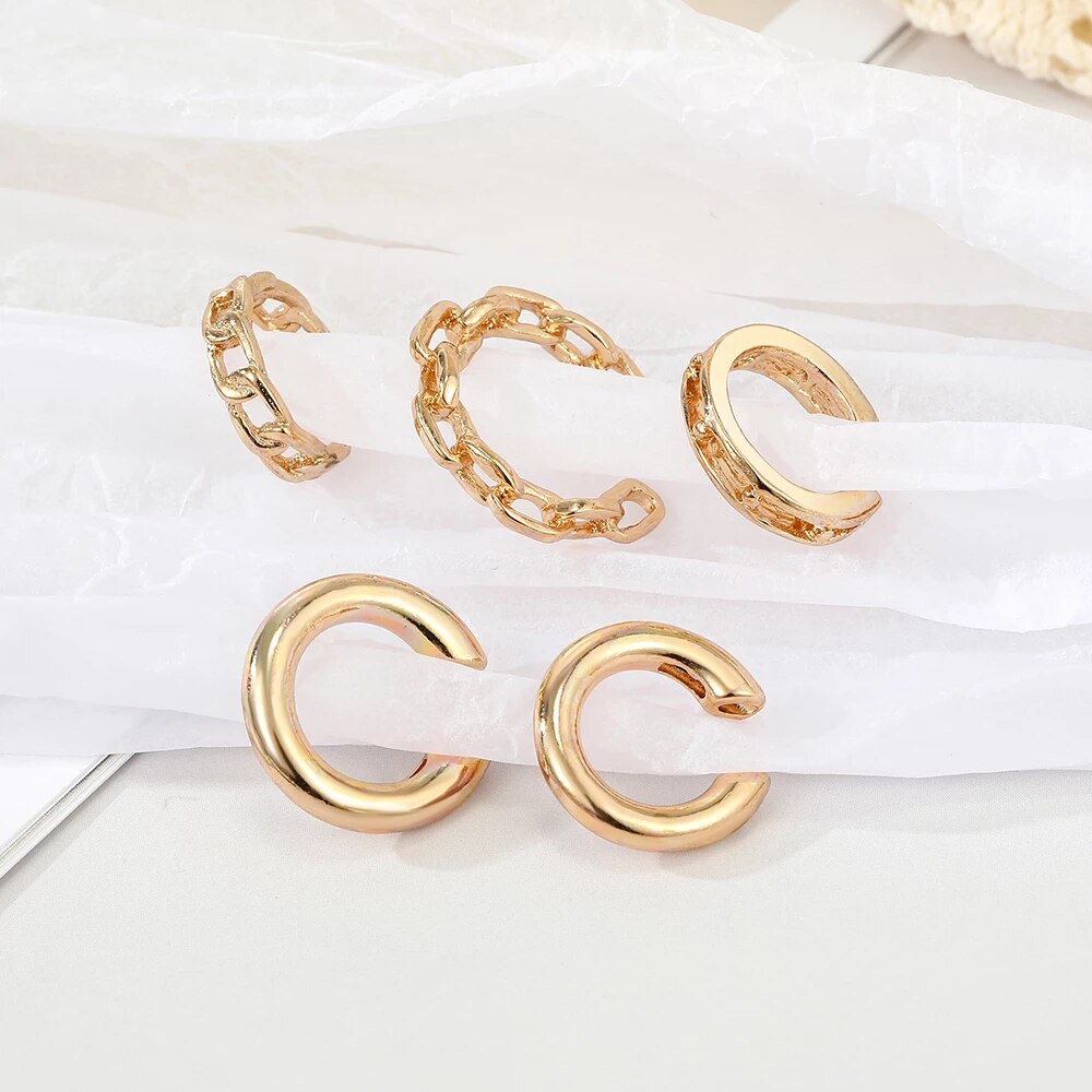Hollow Chain EarCuffs - 