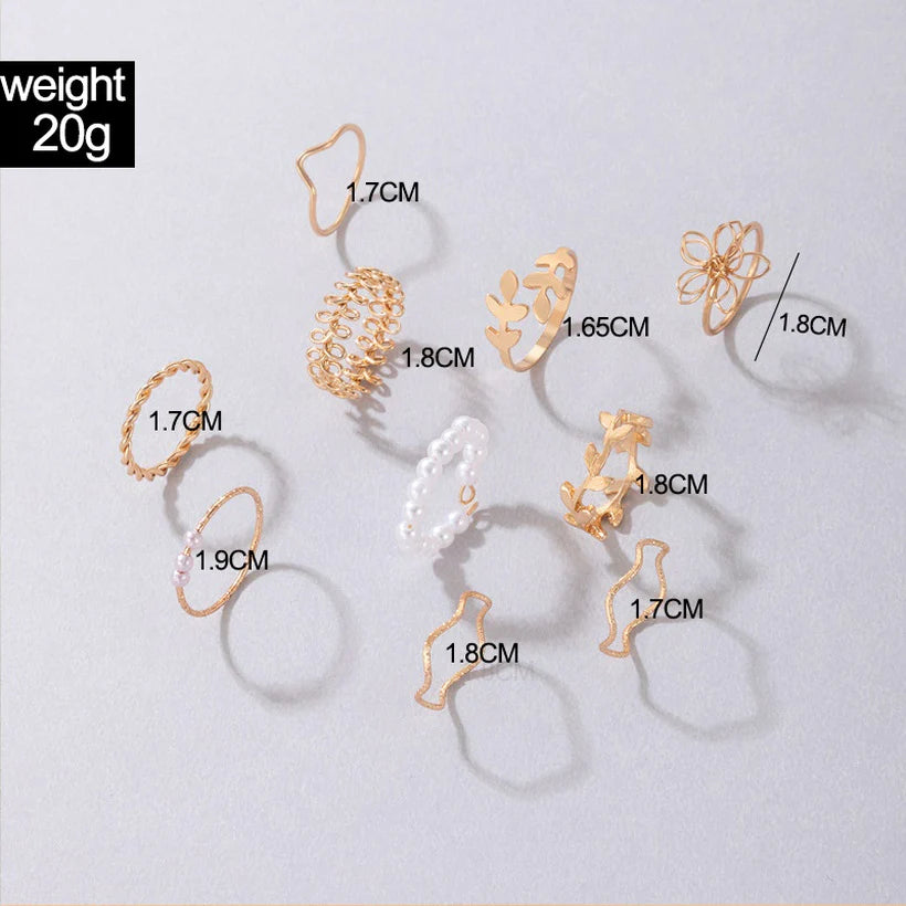 Leafy Ring Set | Size 7 - 