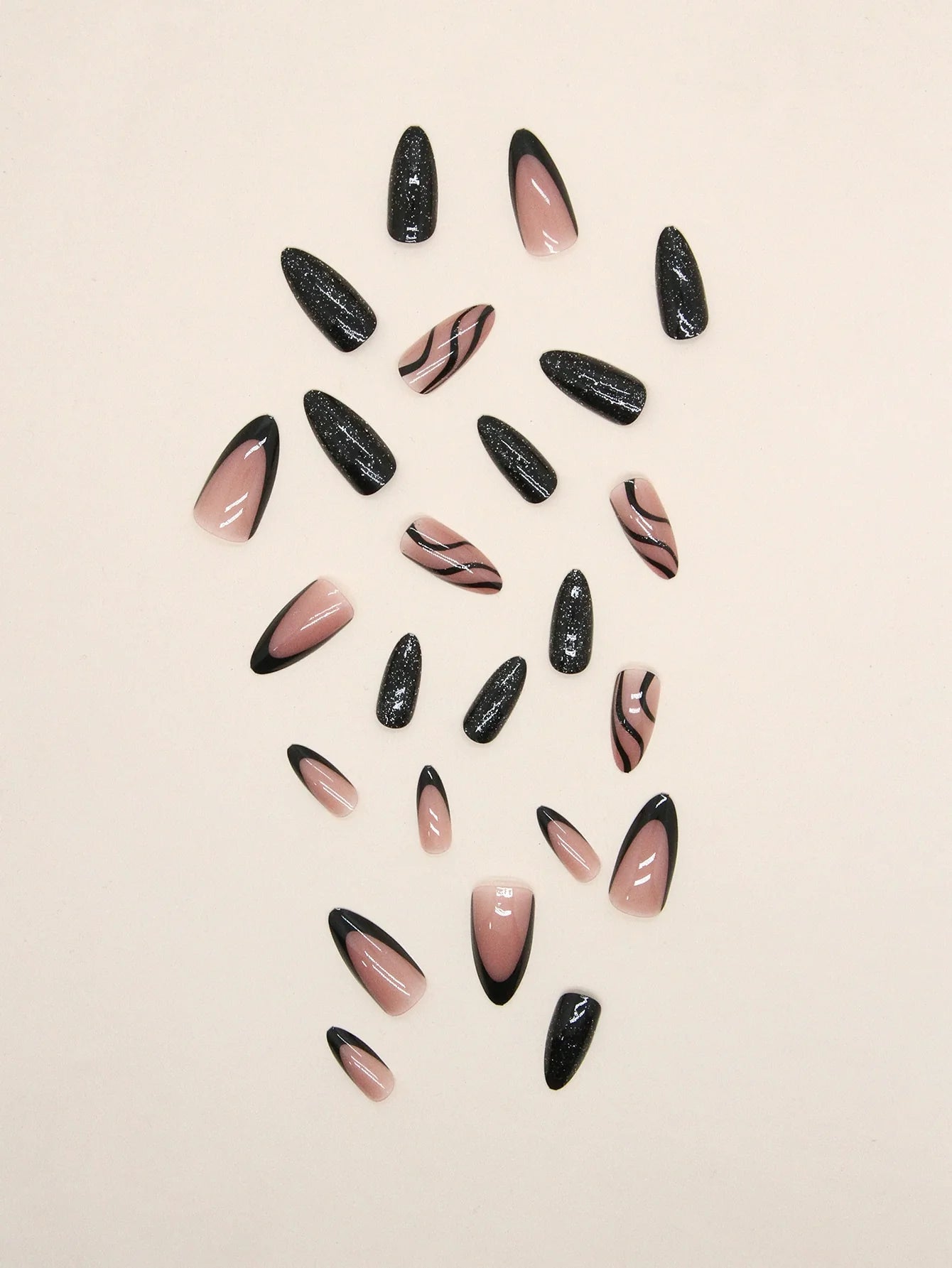 Long Almond Onyx Nails - 