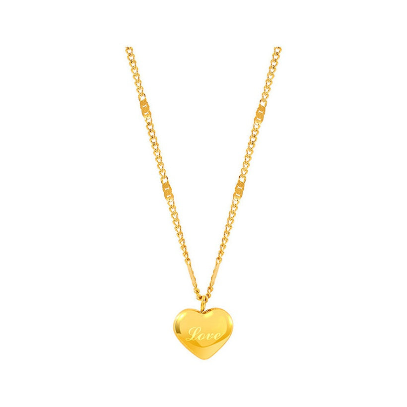 Stainless Steel Love Heart Pendant - 