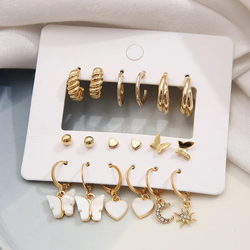 Maria Huggies & Studs | 9 Pairs - 