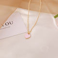 Double-Sided Heart Pendant Necklace - 