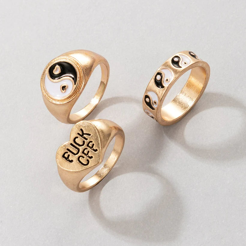 Raven Black Rings Set | Size 7 - Rings