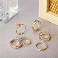 Retro Agate Chain Ring Set | Size 6 - 