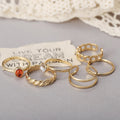 Retro Agate Chain Ring Set | Size 6 - 