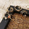 Retro Agate Chain Ring Set | Size 6 - 