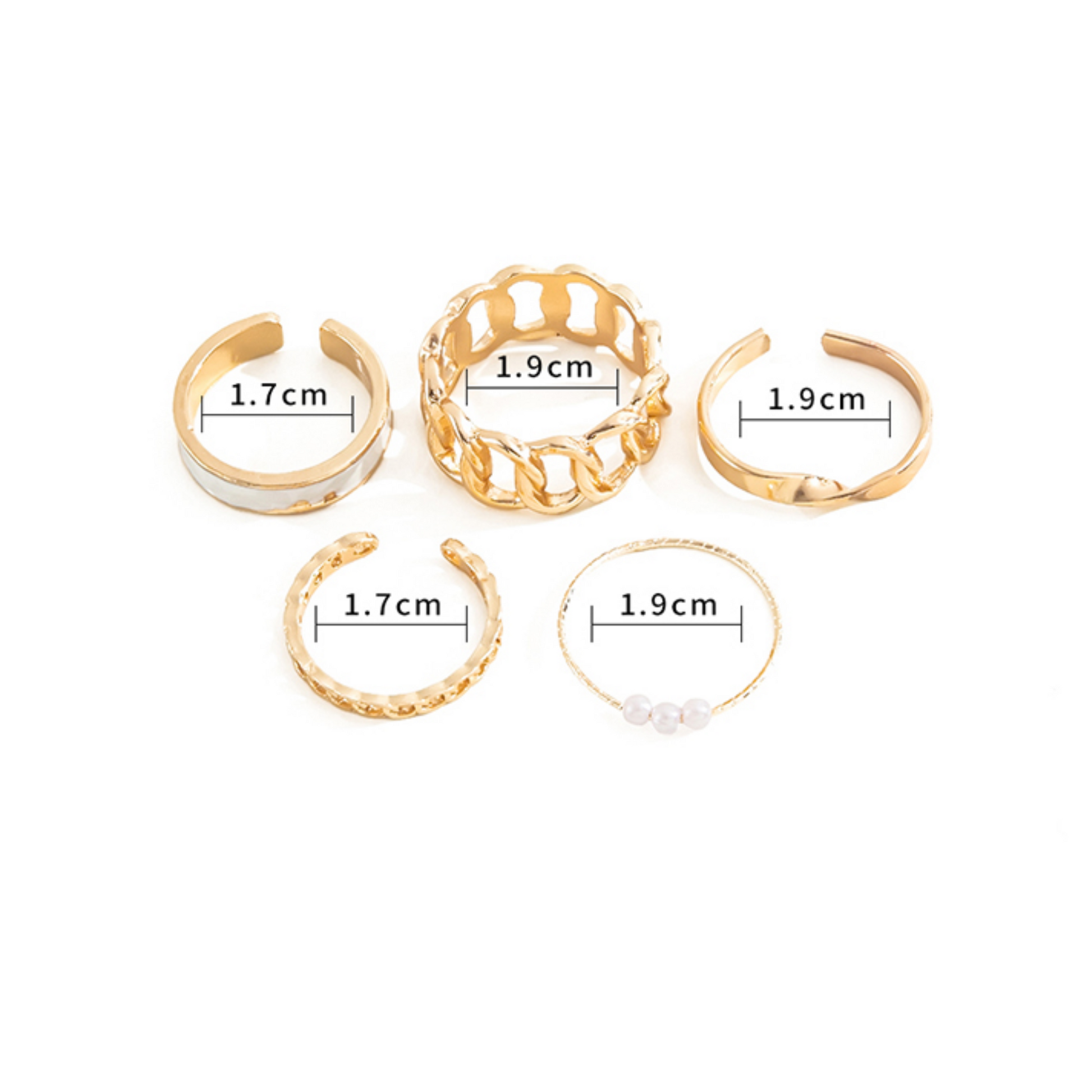 Shein Minimalist Chain Ring Set | Size: Adjustable - 