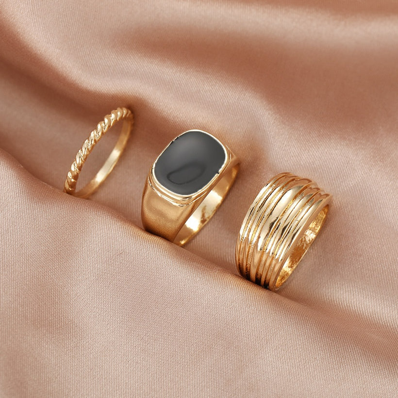 Shein Black Classic Ring Set | Size 7 - Rings