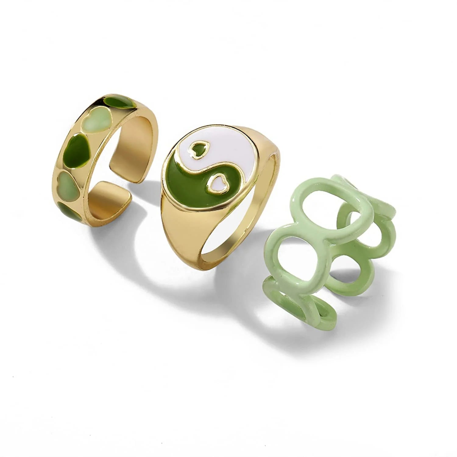 Shein Sage Green Ring Set | Size 7 - 