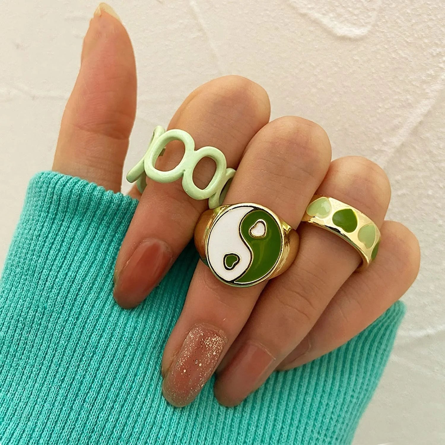 Shein Sage Green Ring Set | Size 7 - Rings