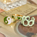 Shein Sage Green Ring Set | Size 7 - 