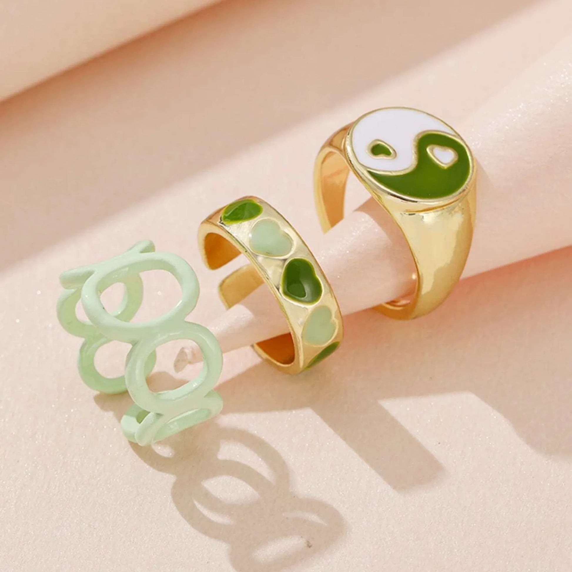 Shein Sage Green Ring Set | Size 7 - 